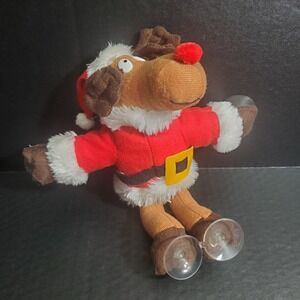 Carousel By Guy Window Clinger Santa Claus Reindeer Plush 10" Stuffed Animal